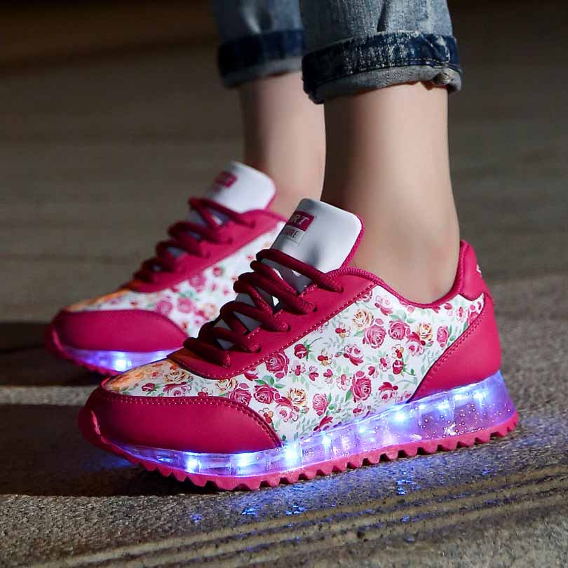 Fashion 7 Color Luminous Shoes For Women Led Light Shoes Sneaker