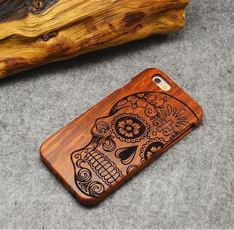 Iphone 5 5s 6 6s 6p Case Cover , Vintage Solid Wood Carved Phone Case
